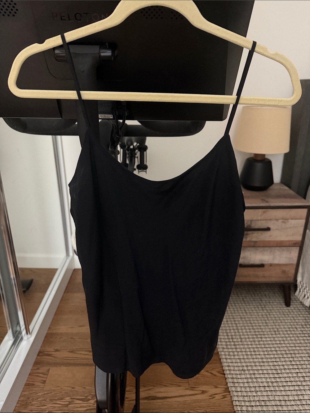 Club Monaco Black Satin Cami Tank Top